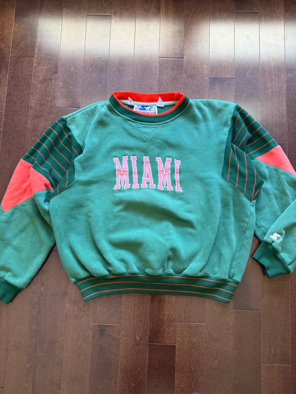 Vintage Starter Miami Hurricanes 80’s Heavyweight Colour Block Crewneck Sweater
